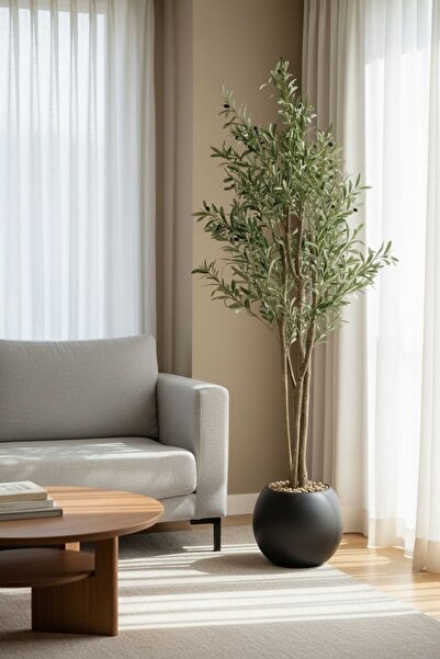 Casco An artificial olive tree, 180cm tall, in an elegant round pot.