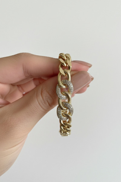 Volenta Shop Kuyum Model Vip 14 Ayar Renk Ortası Taşlı Gurmet Model Bileklik ...