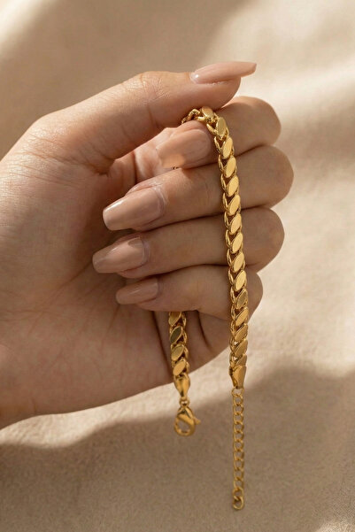 Volenta Shop Kuyum Model Vip Gold Color Barley Model Bracelet 17+3cm