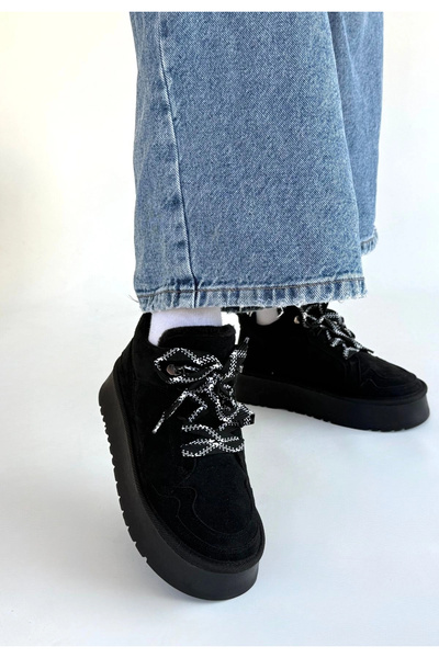 ARMÜZ Muden Black Suede Lace-Up Boots