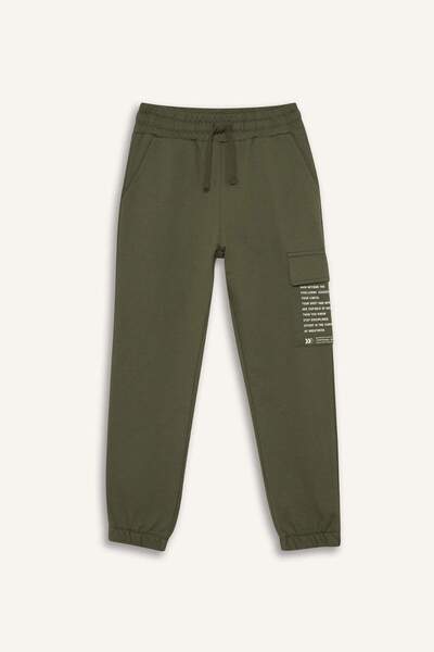 DeFacto Регулярна кройка Слоган Печатана суитшърт Панталони от плат Момчета G...