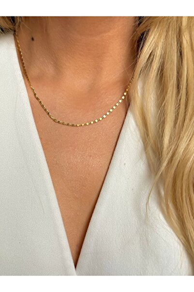 YOUES JEWELRY 316l 45 cm Kolye 14 K ALTIN RENK Çelik CM VİP SERİ Lüx Renk Gol...