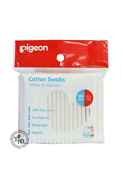 Pigeon أعواد قطنية للأطفال (من عمر 0+ أشهر)، 100 قطعة
