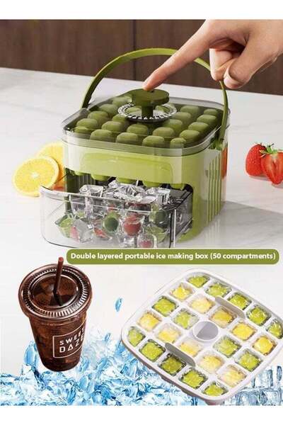 Generic Ice Cube Tray with Lid and Handle Bin Ice Cube Trays Ice Trays with I...