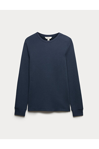 Marks & Spencer Pamuklu Waffle Dokulu Sweatshirt