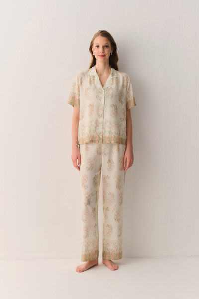 SUWEN Rustic Gömlek Yaka Pijama Takımı