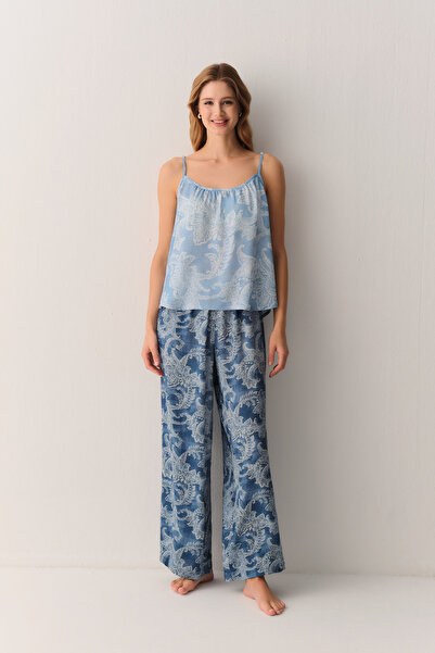 SUWEN Paisly Atlet Pantolon Pijama Takımı