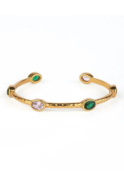 TAAHIRA Tamara Green Stone Cuff Bracelet