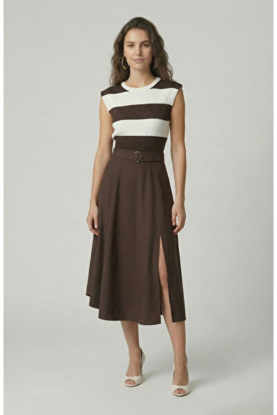 Network Acı Kahve Yırtmaçlı Etek