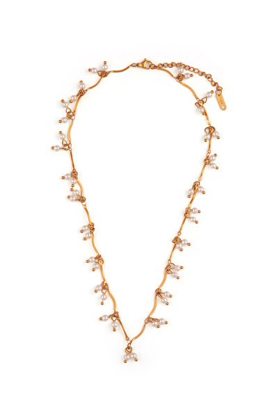 TAAHIRA Abby Pearl Tassel Necklace