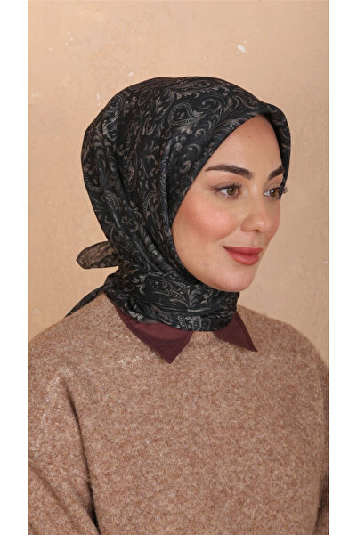 locella Lo'cella Pamuklu Soft Eşarp 4536-3 Siyah-Vizon