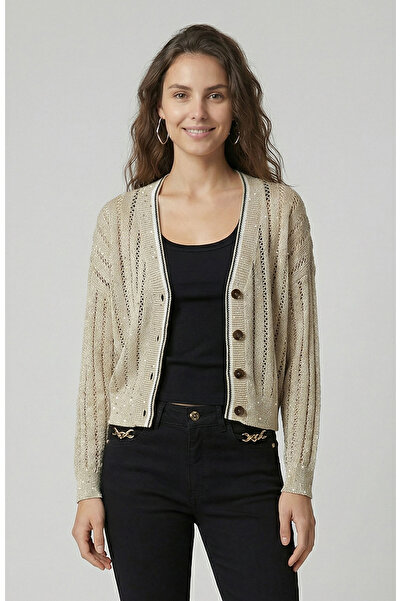 Network Taş Ajur Detaylı Triko Hırka