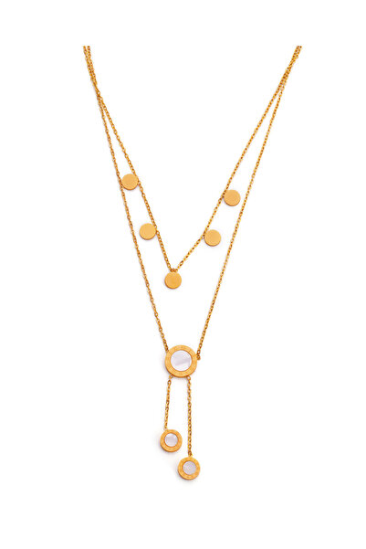 TAAHIRA قلادة من عرق اللؤلؤ مزدوجة الطبقات