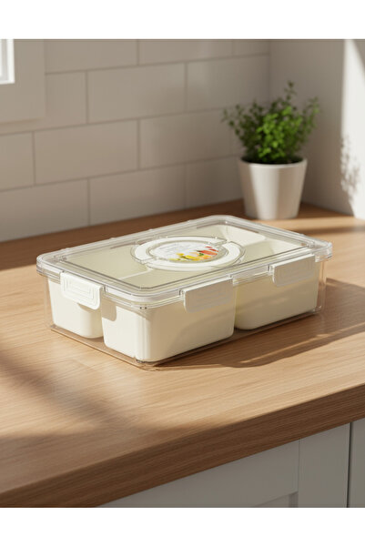 REDTAG طقم صواني تقديم وجبات خفيفة مستطيلة بيضاء (6 قطع)