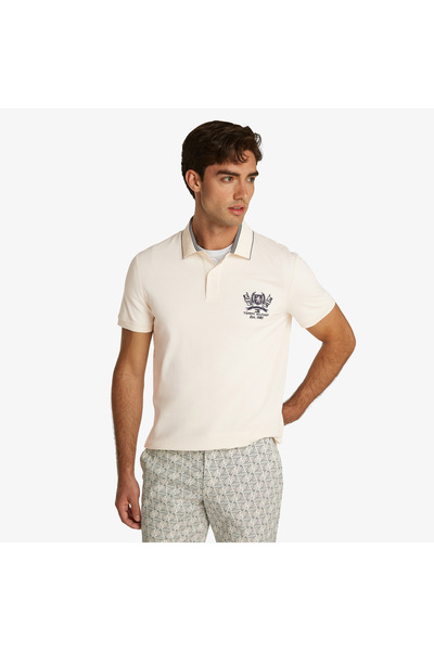 Tommy Hilfiger Icon Regular Erkek Krem Rengi Polo