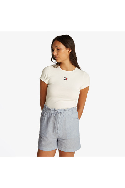 Tommy Hilfiger Tommy Jeans Cotton Linen Kadın Lacivert Şort