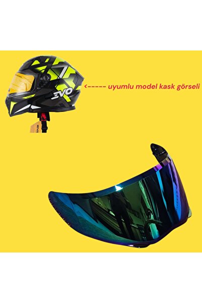 Evo 906 ÇENE AÇILIR KASK CAMI İRİDYUM-2470
