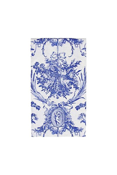 Caspari Romantic Toile Blue Guest Towel Napkins - 15 Per Package
