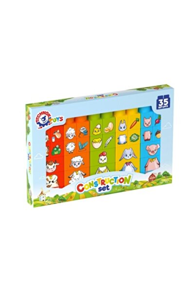Malipen Set de construcții cu animale, Technok, 35 de piese