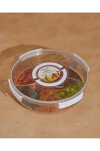 REDTAG صينية تقديم وجبات خفيفة دائرية شفافة