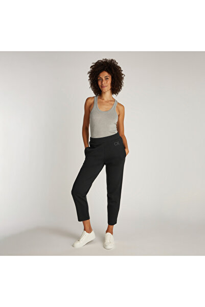 Calvin Klein Satin Tailored Sweat Kadın Siyah Eşofman Altı