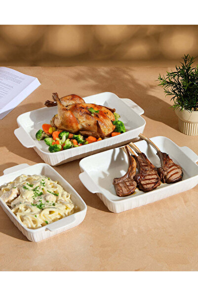 REDTAG White Serving Dish Set (3 Piece)