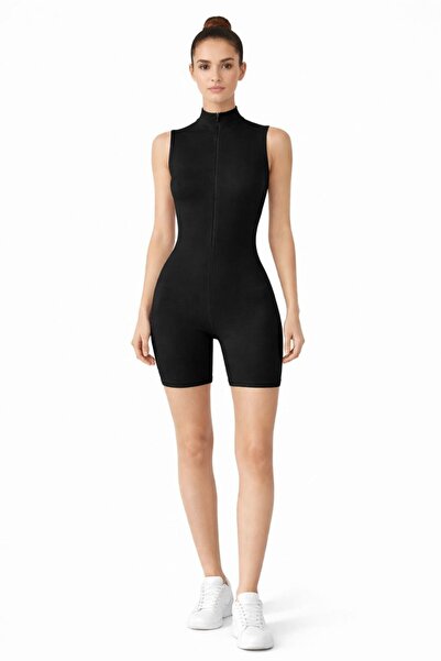 Maison La Femme Women's Sports Swimming Shorts Jumpsuit Swimsuit High Neck Zi...