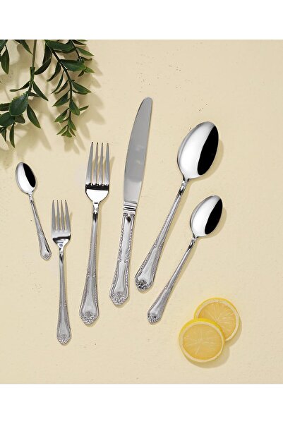 AROW Çırağan Home Sultan 72 Parça 12 Kişilik Deri Kutulu Çatal Kaşık Bıçak Ta...