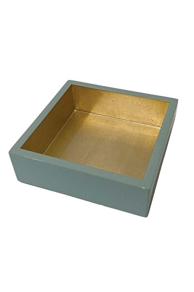 Caspari Celadon with Gold Lacquer Cocktail Napkin Holder