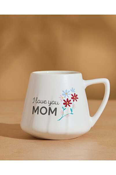 REDTAG كوب أبيض مكتوب عليه "أحبك يا أمي"
