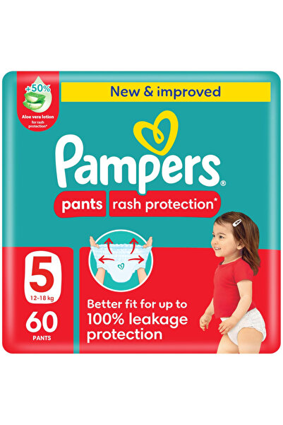 Pampers Rash Protection Pants Diapers, Size 5, 12-18kg, Value Pack, 22 Pieces