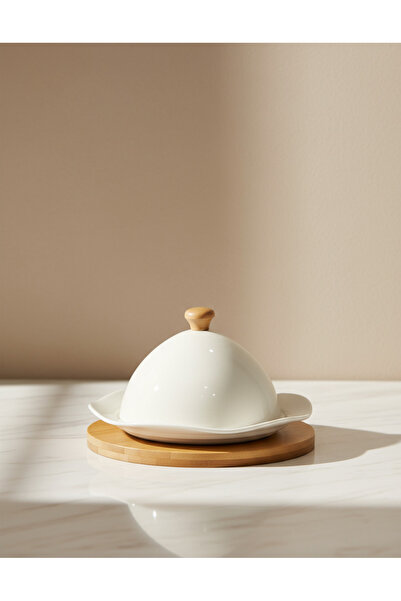 REDTAG White Serving Dish With Bamboo Tray (3 Piece)