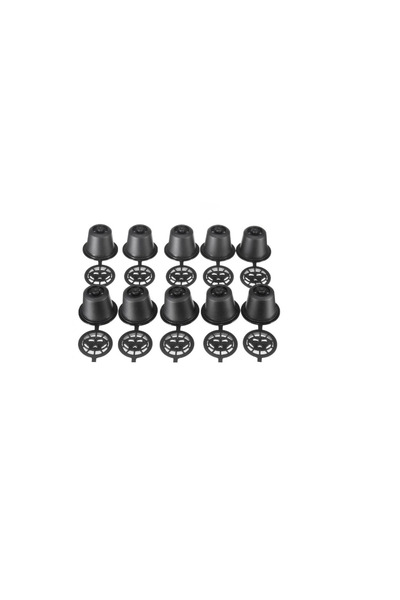 OEM Set 10 capsule reincarcabile Nespresso, plastic negru