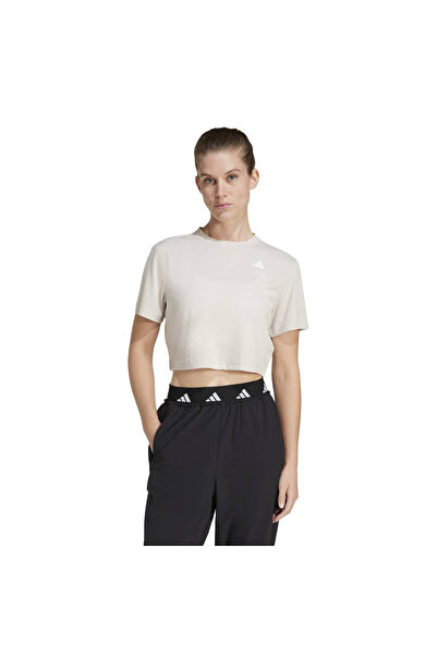 adidas Train Essentials Boxy Workout Women's Beige Round Neck T-Shirt