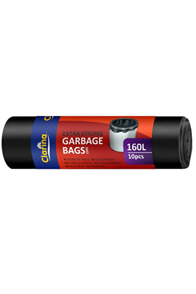 Clarina Cleaning bags 160L black 10 pcs/roll LDPE