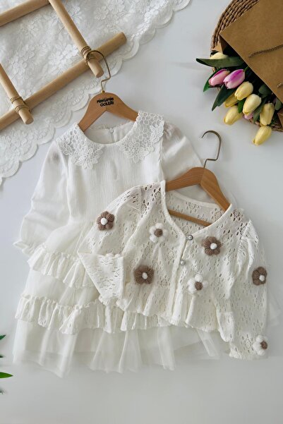 Minigimin Cicileri Set de rochii din 2 piese pentru fetițe, cu detalii din tr...