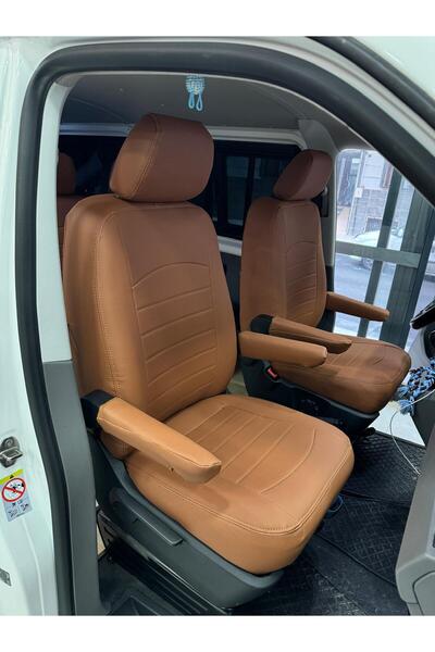 AKINCI غطاء مقعد السيارة متوافق مع فولكس فاجن ترانسبورتر 4+1 موديلات 2015-2024