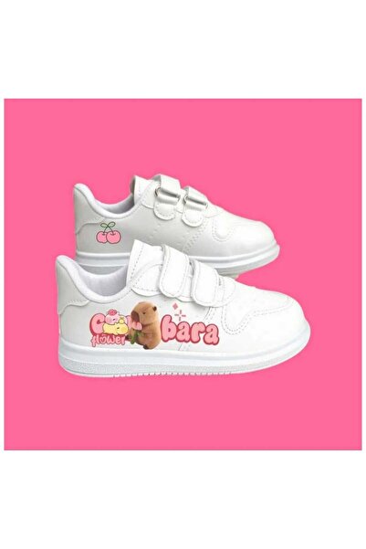 lias desing حذاء رياضي للأطفال من كابي كابي فلور مطبوع باللون الأبيض