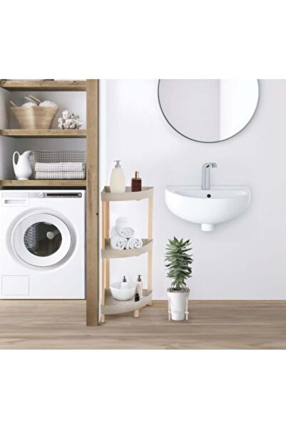 Generic رف زاوية من فيكسوود - خشب وبلاستيك - ثلاثة أرفف للتنظيم