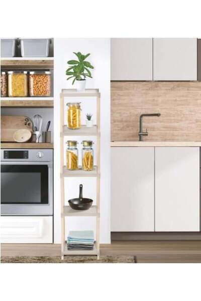 Generic أرفف بلاستيكية متعددة الأغراض تثبت على الخشب - خمس طبقات