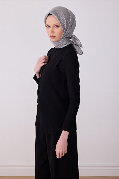 Belli Black monogram pattern 100% twill silk scarf 4321-53