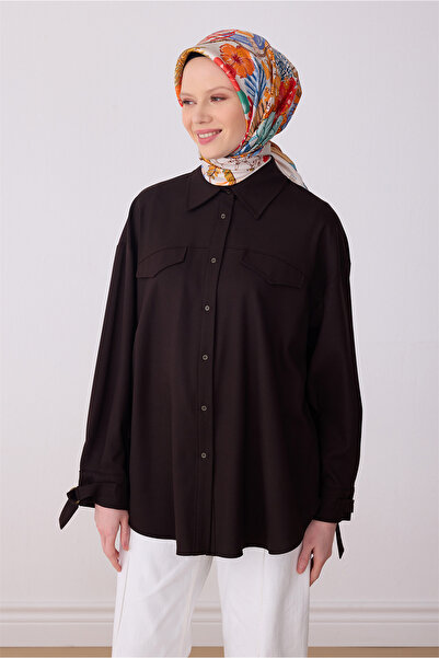 Belli Eșarfă cu model obiecte roșii 100% twill mătase 4324-03