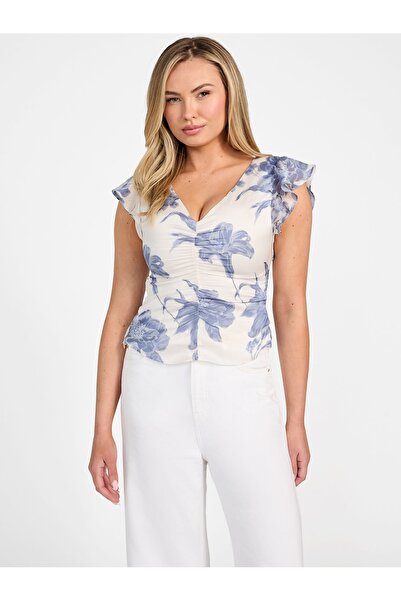 Guess SS MELANIE CHIFFON TOP Дамска многоцветна блуза W5GH86WCWF2-P7WQ