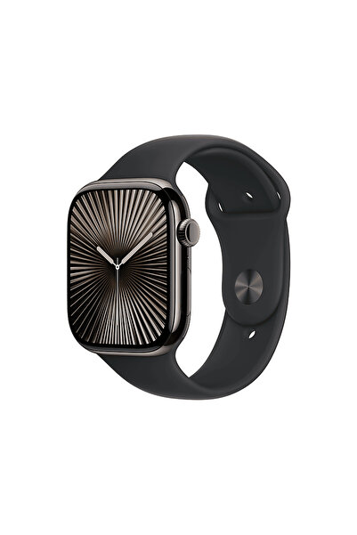 Apple Watch Series 10 GPS + Cellular 46mm Slate Titanium Case with Black Spor...