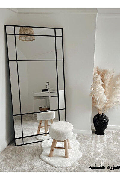 M SMART Extra Large Mirror With Elegant Design 180 X 80 Cm - Black Metal Frame