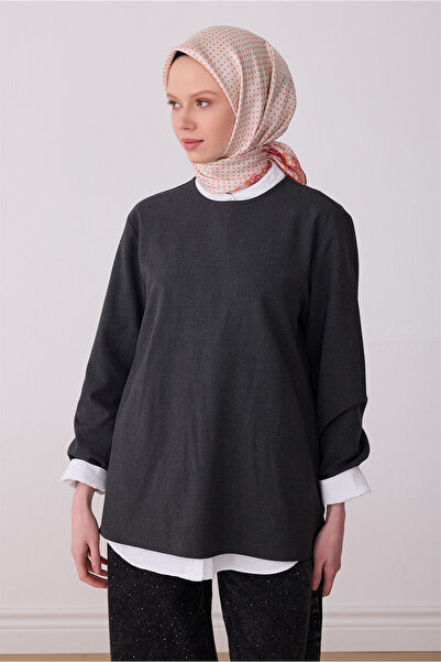 Belli Eșarfă portocalie cu model clasic 100% twill mătase 4326-06