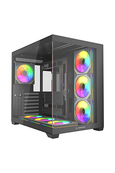 Rampage ARES Temperli Camlı 750W 80 Plus Bronze Siyah 7*12cm ARGB Fan ATX Mid...