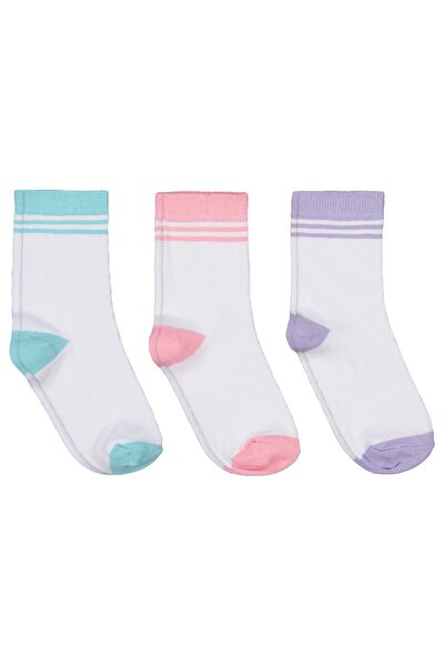 Civil Girls Βασικές κάλτσες για κορίτσια 3 τεμαχίων με διπλές ρίγες για ηλικί...