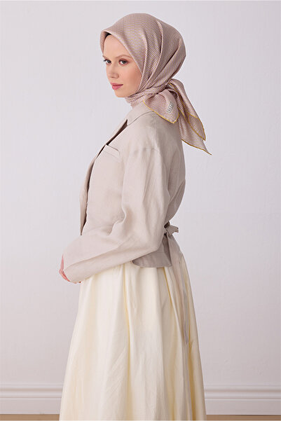 Belli Yellow Monogram Pattern 100% Twill Silk Scarf 4321-04