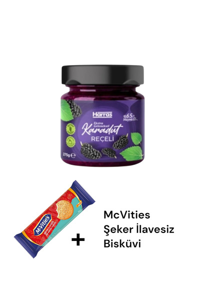 KMS HOME Harras Şeker İlavesiz Karadut Reçeli 275 gr + Mc Vities Şeker İlaves...